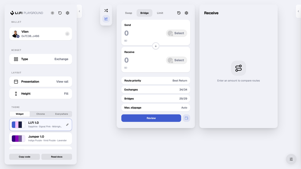 Playground widget preview